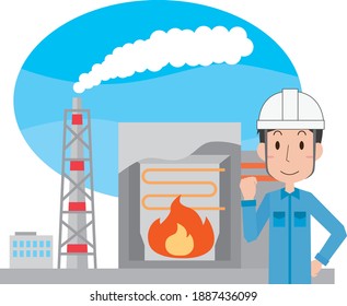 Thermal Power Generation Facility And Male Workers