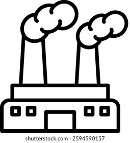 Thermal Power Icon Line Vector Illustration
