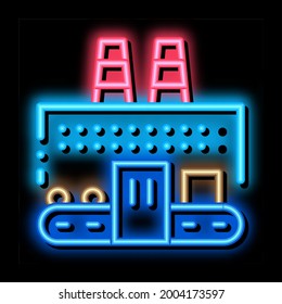 thermal power plant neon light sign vector. Glowing bright icon thermal power plant sign. transparent symbol illustration