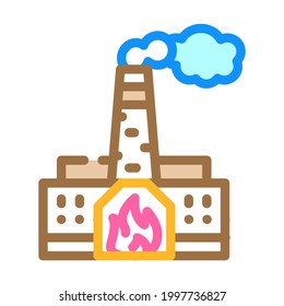 thermal power plant peat color icon vector. thermal power plant peat sign. isolated symbol illustration