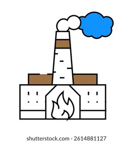 thermal power plant peat line icon vector. thermal power plant peat sign. isolated symbol illustration
