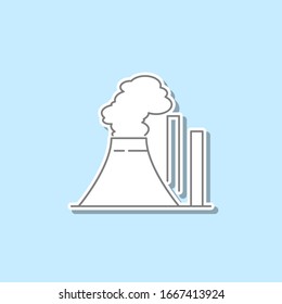 Thermal power plant sticker icon. Simple thin line, outline vector of web icons for ui and ux, website or mobile application