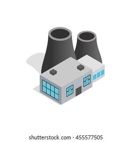 Thermal power station icon in isometric 3d style isolated on white background