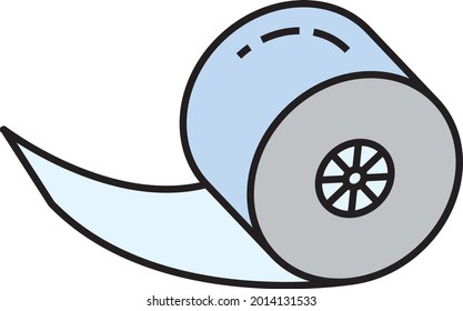 thermal printer paper roll Concept Vector color Icon Design, Retail Shop Equipment Symbol, Supermarket fixtures Sign, Grocery Store Supplies Stock illustration