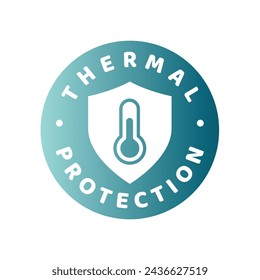 Thermal protection vector label. Workwear or sportswear protective clothing.