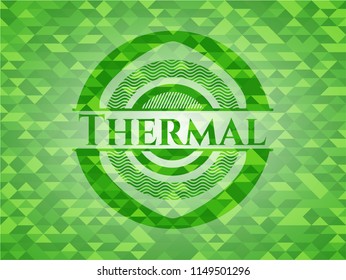 Thermal realistic green mosaic emblem
