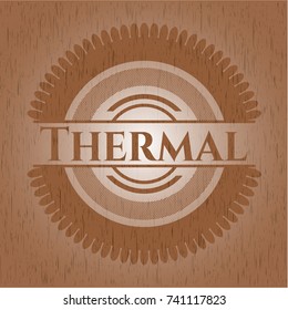 Thermal retro wood emblem