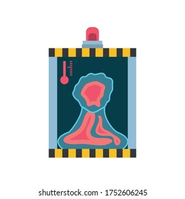 thermal scanner to scan humans on white background vector illustration design