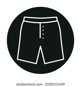 Thermal Shorts black line icon. Thermo clothing. Editable stroke.
