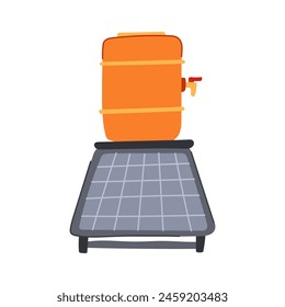 thermal solar water heater cartoon. gas heat, collector roof, panel home thermal solar water heater sign. isolated symbol vector illustration