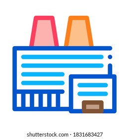 thermal station with plants icon vector. thermal station with plants sign. color symbol illustration