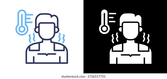 Ilustração do vetor do lineglifo do ícone da terapia térmica