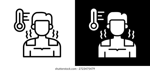 Ícone Terapia Térmica Ilustração de Vetor em Branco