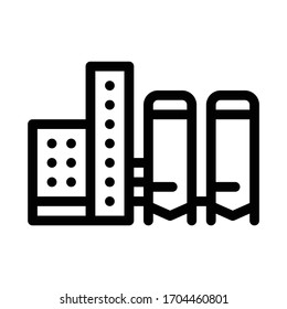 torres termales con un vector de icono de torres térmicas. torres termales con torres de calor firman. ilustración de símbolo de contorno aislado
