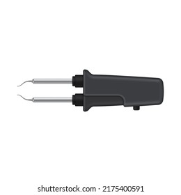 Thermal tweezers for SMD components. Soldering iron for manual assembly of radioelements. Vector illustration.