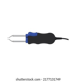 Thermal tweezers for SMD components. Soldering iron for manual assembly of radioelements. Vector illustration.