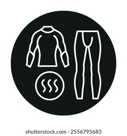 Thermal underwear black line icon. Editable stroke.