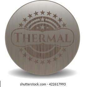 Thermal wood emblem. Vintage.