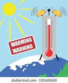 Thermalarm, warning for the global warming. Vector Illustration