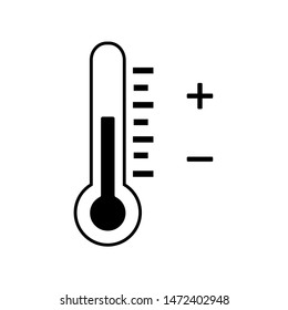 Thermemeter vector symbol icon. Temperature measuring symbol symbol