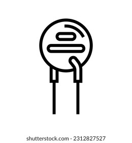 thermistor elektronische Bauteillinie Symbol Vektorgrafik. thermistor elektronisches Bauteilzeichen. isoliertes Kontursymbol