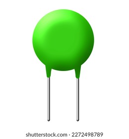 Thermistor-Symbol auf weißem Hintergrund. NTCThermistor Resistor Schild. 3D-Stil.