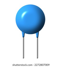 Thermistor icon on white background. NTCThermistor Resistor sign. 3d style.