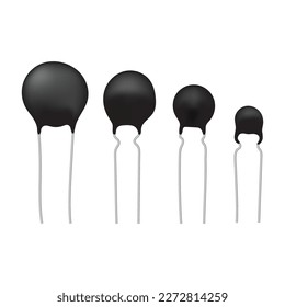 Thermistor icon set on white background. NTC Thermistor Resistor sign. flat style.