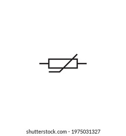 thermistor vector symbol, thermistor icon in electronic circuits
