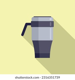 Thermo bottle icon flat vector. Mug cup. Water vacuum