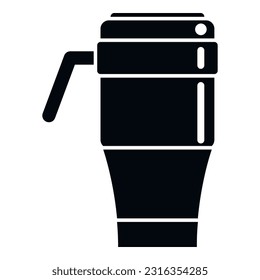 Thermo bottle icon simple vector. Mug cup. Water vacuum