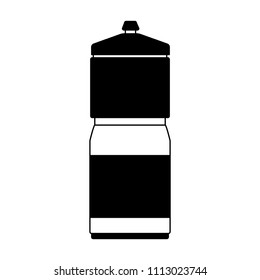 Thermo bottle isolated in black and white