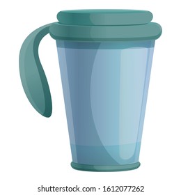 Thermo cup icon. Cartoon of thermo cup vector icon for web design isolated on white background
