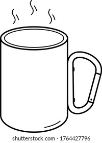 taza de termo. Icono de contorno del vector.