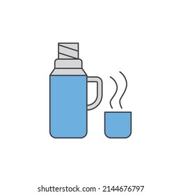 Thermo-Flaschenkollektor-Symbol auf Farbsymbol einzeln auf weißem Hintergrund 