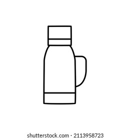 Thermo flask icon in black line style icon, style isolated on white background