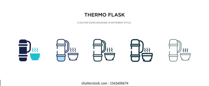 thermo flask icon in different style vector illustration. two colored and black thermo flask vector icons designed in filled, outline, line and stroke style can be used for web, mobile, ui