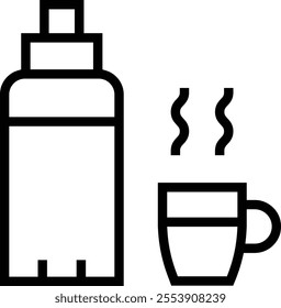 thermo flask icon. Thin linear style design isolated on white background