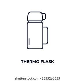 thermo flask  outline icon. Linear vector from food concept. Thin line thermo flask  icon isolated on white background