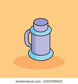Thermo Free vector cartoon icon illustration.Lunchtime Signs and Texts icon concept isolated . flat cartoon style