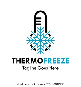 Thermo freeze design logo template illustration