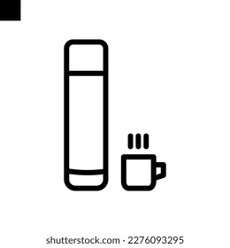 vector de línea de iconos de termo