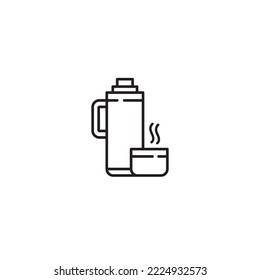Thermo Icon, Thermos Bottle Icon, Vacuum Flask Icon Vector Illustration Eps10