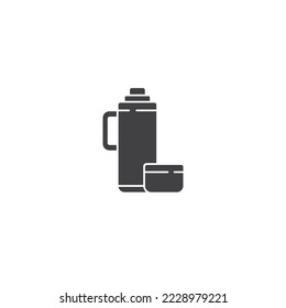 Thermo Icon, Thermos Bottle Icon, Vacuum Flask Icon Vector Illustration Eps10