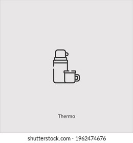 thermo icon vector icon.Editable stroke.linear style sign for use web design and mobile apps,logo.Symbol illustration.Pixel vector graphics - Vector