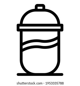 Thermo mug icon. Outline thermo mug vector icon for web design isolated on white background
