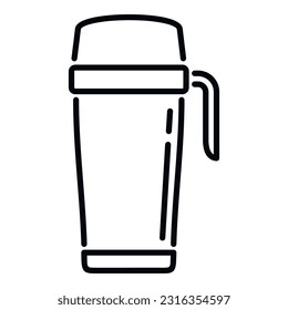 Thermo mug icon outline vector. Cup coffee. Travel flask