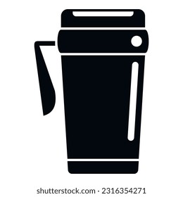 Thermo mug icon simple vector. Cup coffee. Travel flask