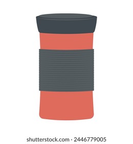 Thermo mugs flat style, Thermos flask vector flat icon style illustration