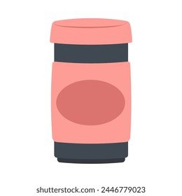 Thermo mugs flat style, Thermos flask vector flat icon style illustration